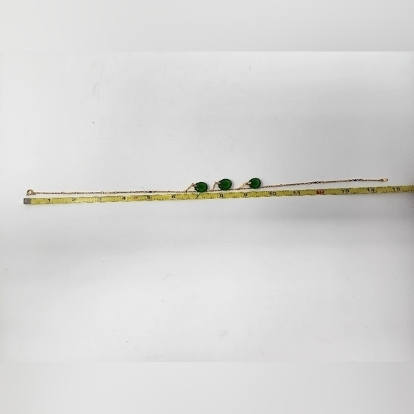 Gold‎ Tone Emerald Green Drop Necklace - Picture 6 of 13